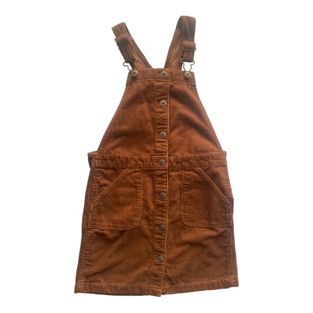 OshKosh B’gosh Rust Brown Corduroy Overalls Girl’s‎ Dress Size 10